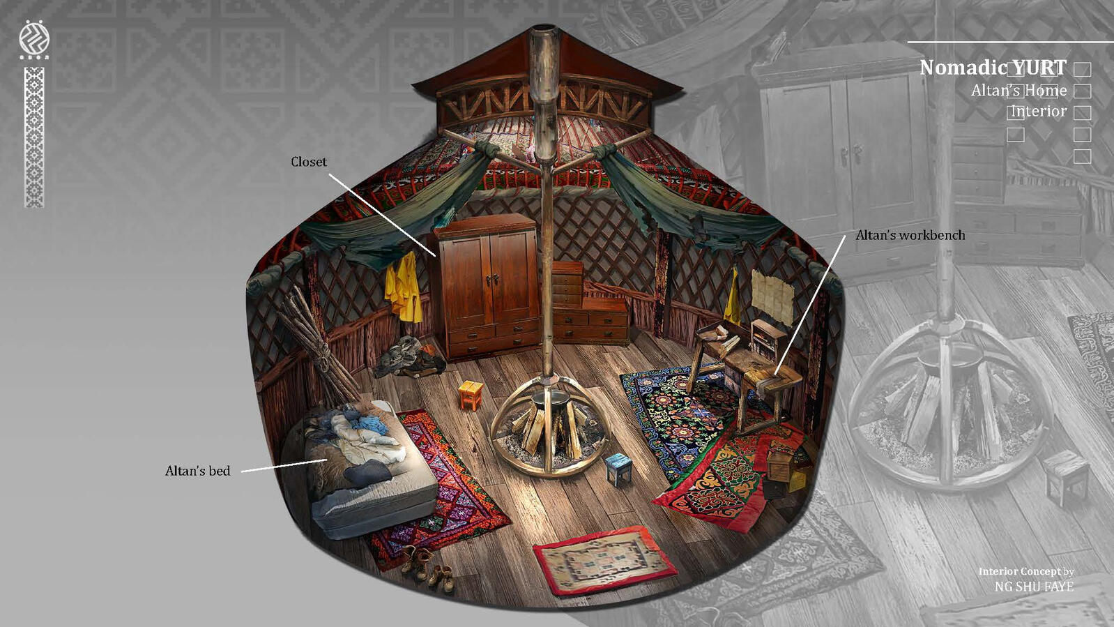 Altan's yurt interior Altan's yurt interior